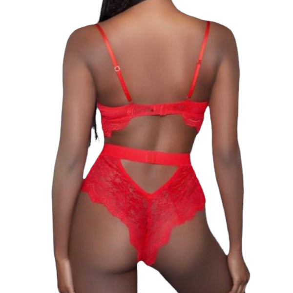Bettany Thong Bodysuit Red