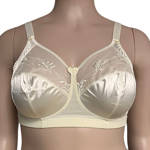 Elomi Womens Cate Wirefree Soft Cup Bra, 42FF, White